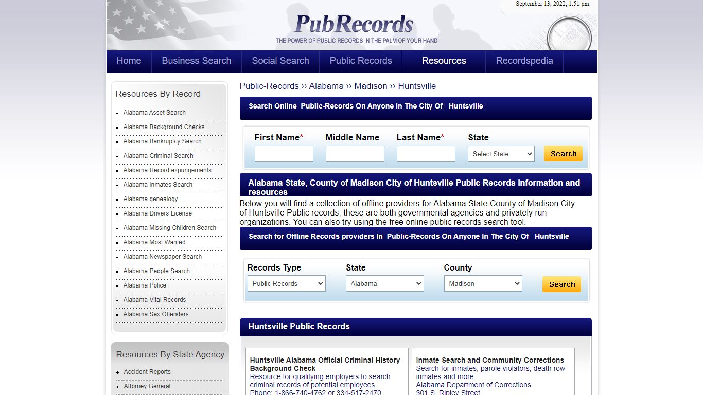Huntsville, Madison County, Alabama Public Records